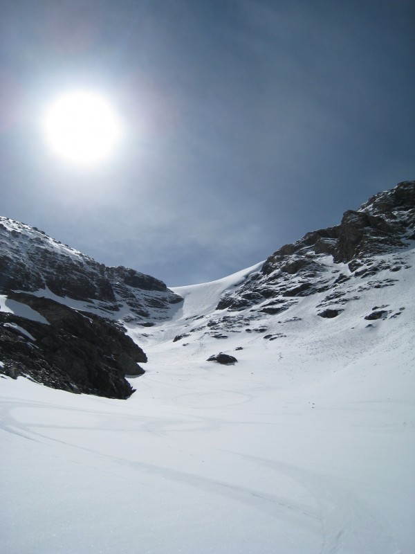 Glacier du Lamet : descente du glacier avec le soleil!