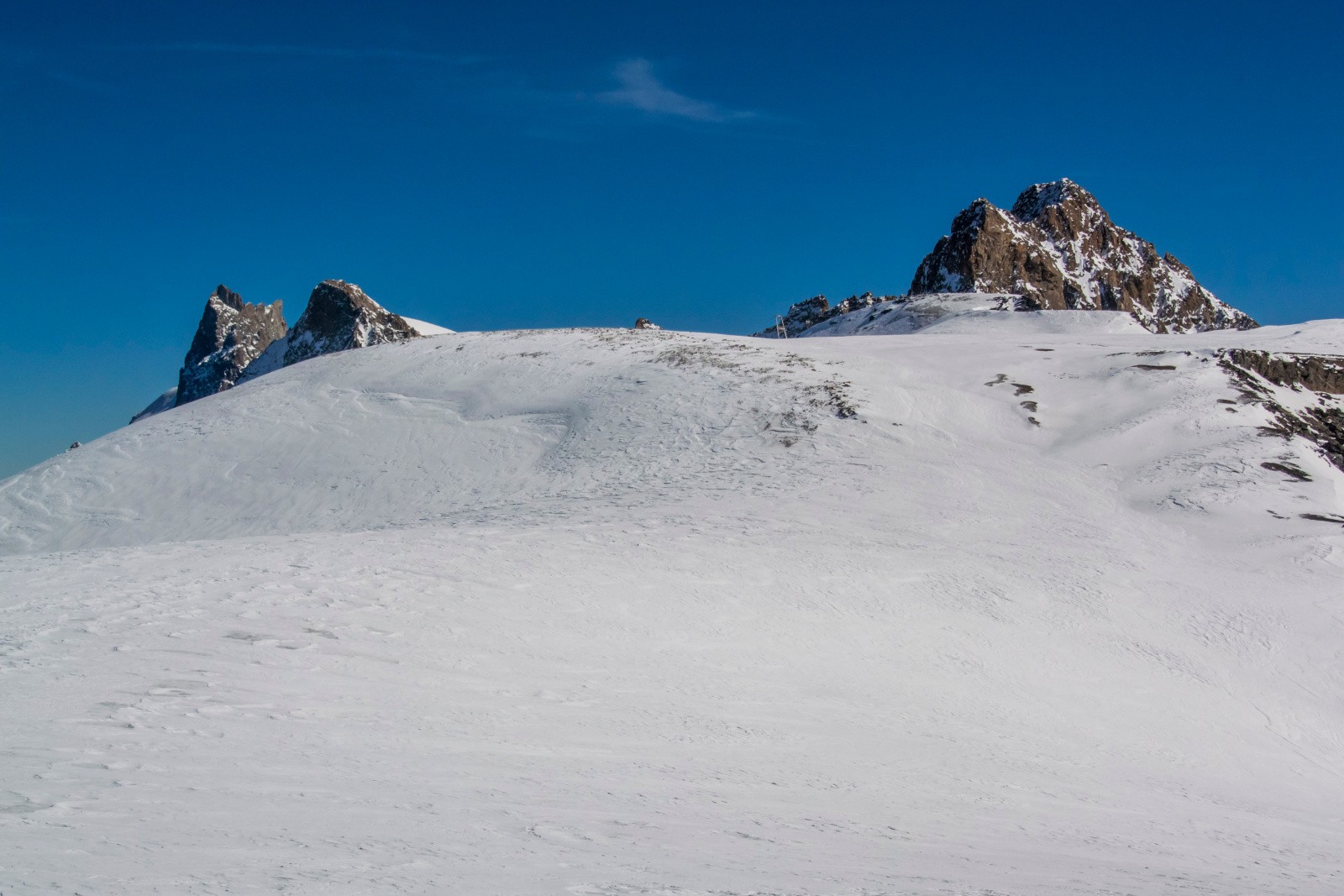 Au sommet de la crête de Puy Salié: Meije, Rateau, Dôme de la Lauze, Pic de la Grave