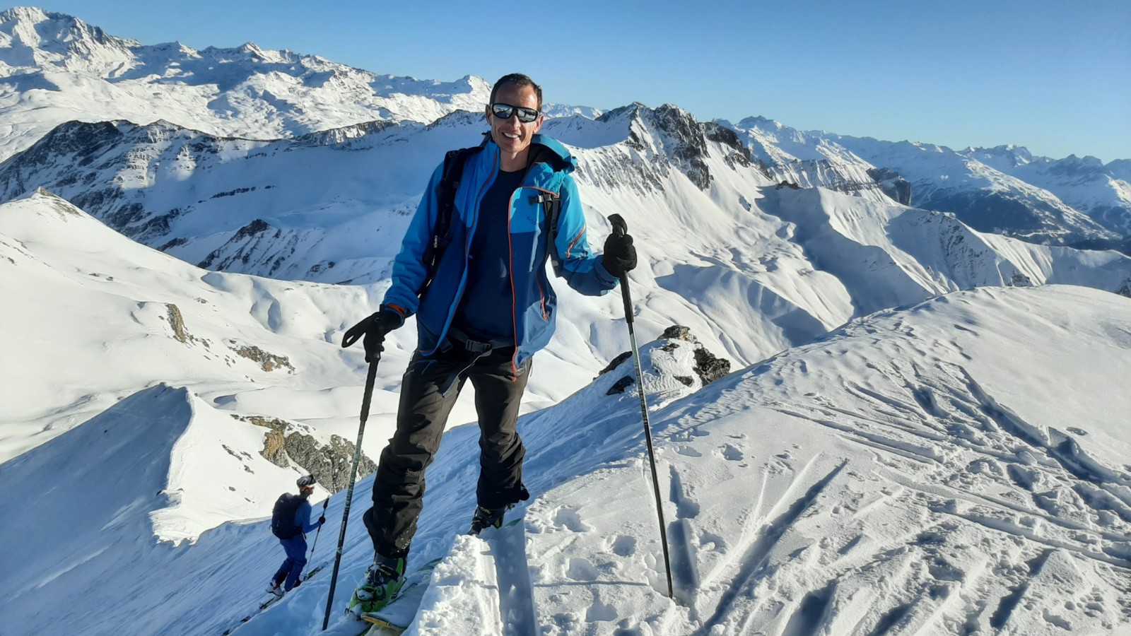 Vincent à la sortie du col du Bonnet du Pretre