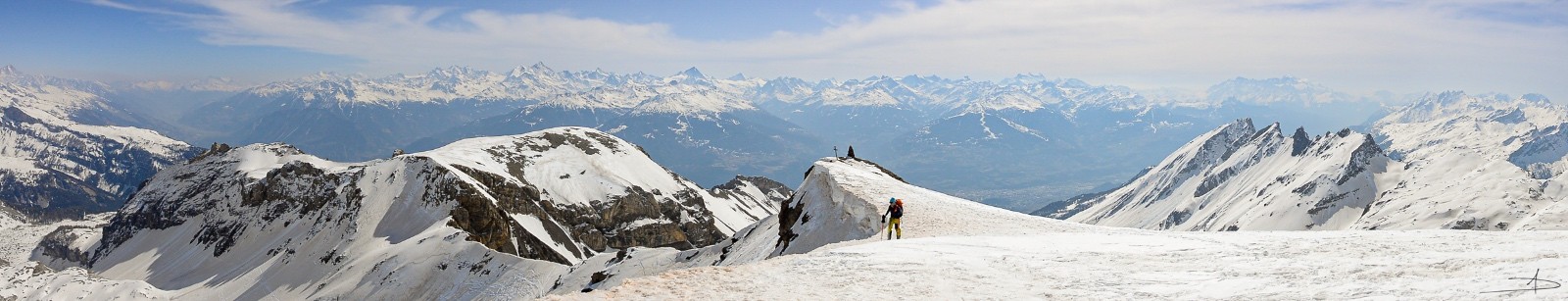  Le décor : Valais et Mont Blanc.