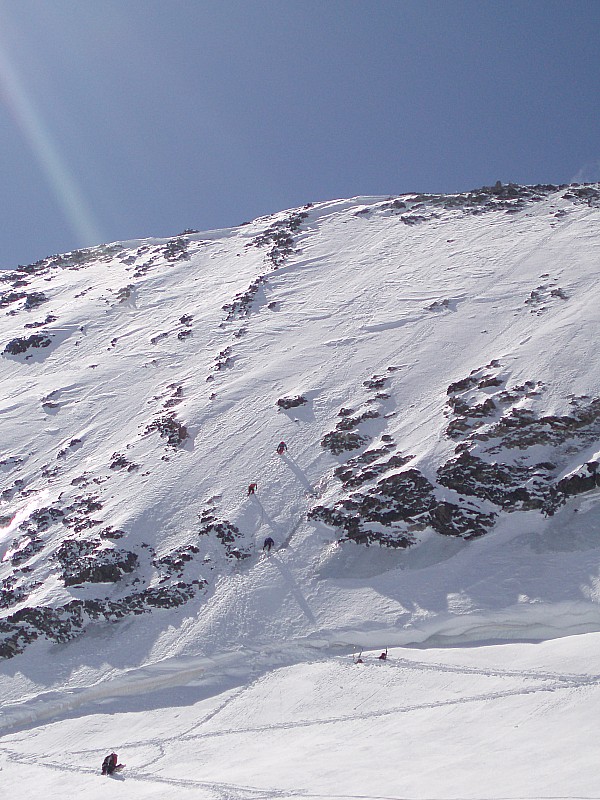 Face Nord Barre des Ecrins : Pas en condition pour le ski ce dimanche.