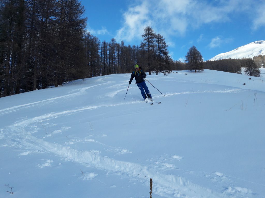 ski facile en bas