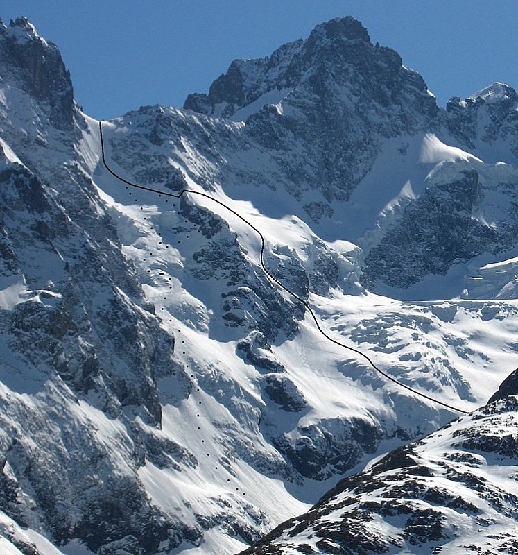 Col Claire et Glacier d'Armande depuis la route du col du Lautaret