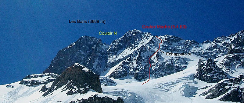 Face N des Bans depuis le glacier de la Pilatte