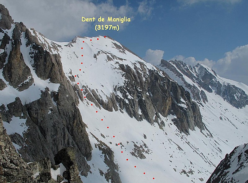 Dent de Maniglia (3197m), versant W