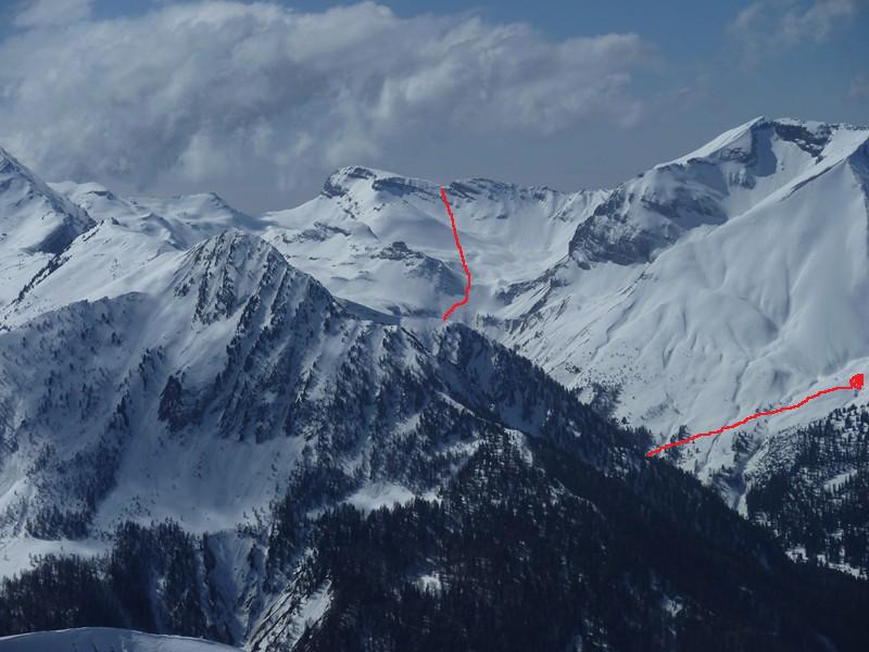 Le versant E de Roche Close, depuis l'Ailette en mars 2011