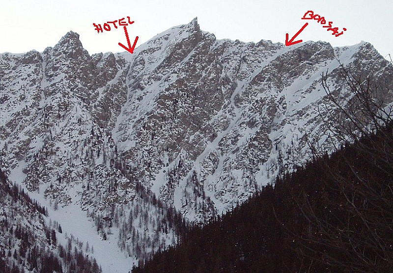 Les 2 principales lignes du Labiez versant N (phto de janvier 2010)
