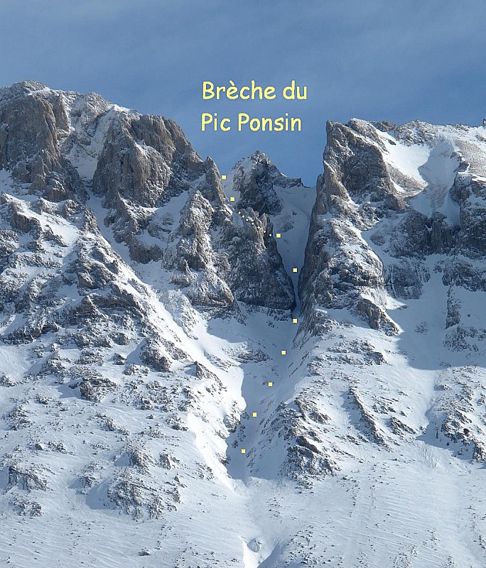 Brèche du Pic Ponsin, versant W