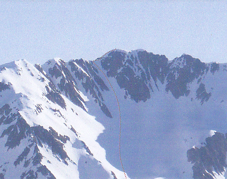Partie haute de la Montée au Pic de la Belle Etoile vu depuis la Breche de Roche Fendue