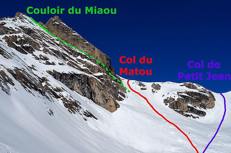 Col du Matou et de Petit Jean, vus de l'itinéraire de montée 