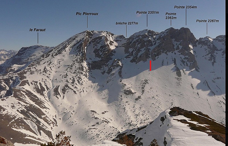 Montagne de Faraut (Brèche entre les points 2351m et 2362m), Couloir W [Photo Sebas05]