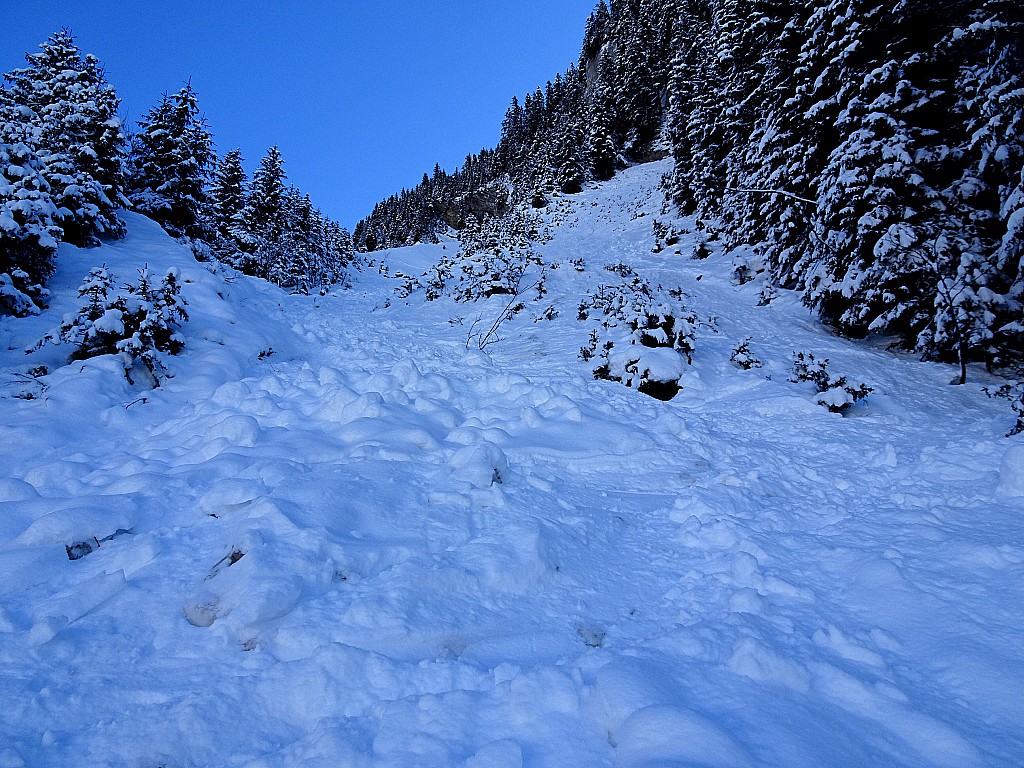 Bas de la descente en rive gauche.