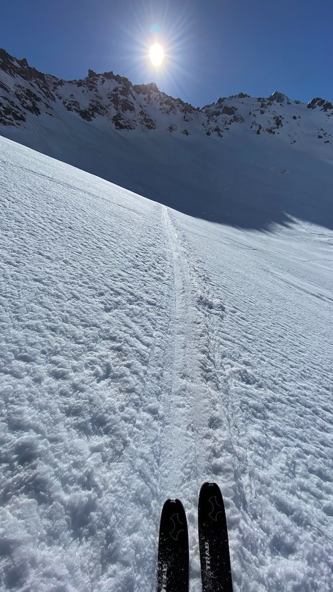 Remontée au col du Merlet.
