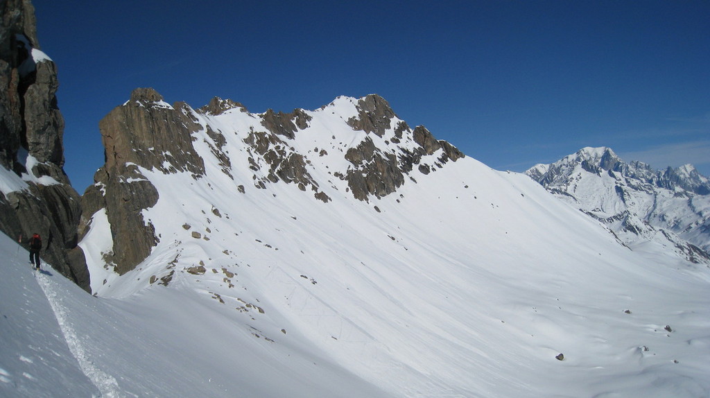 breche de Parozan : Arrivée sur la Brèche de Parozan, avec le magnifique panorama sur le Mont Blanc