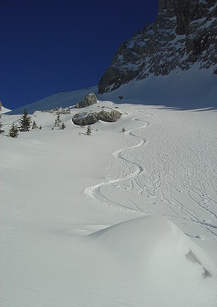 Bas de la combe : Encore du bon ski