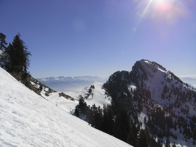 Col de la Cochette : Et on voit aussi le couloir N de Bade