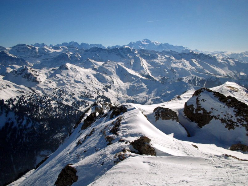sommet : Troisième passage au sommet : les Hauts Forts- Dents Blanches... Mont Blanc