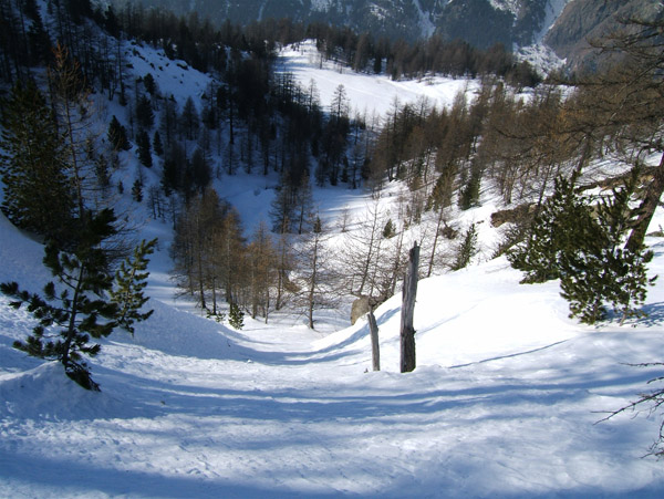Cime du Diable : Petit goulet en 40° poudreux