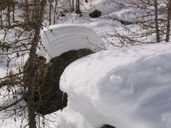 Les Jumelles : Encore beaucoup de neige sur ce secteur.
