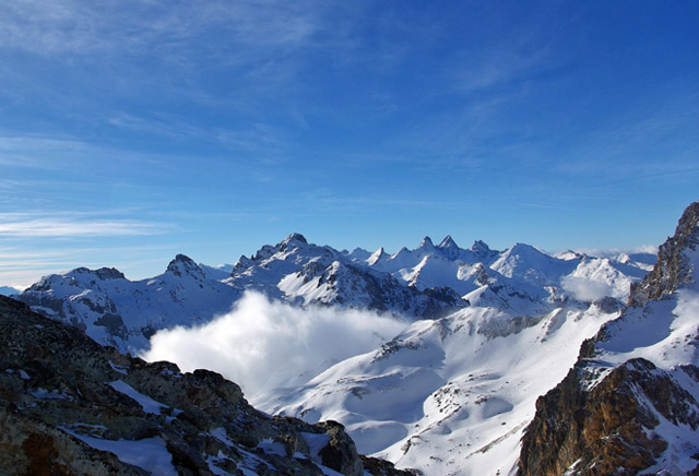 Paysages : Jolie vue sur le Grand Galibier et les Aiguilles d'Arves