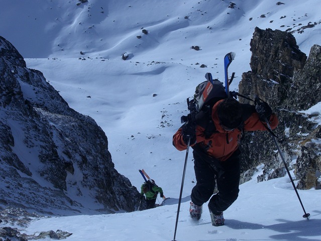 Sortie du couloir NW : Au sommet du couloir NW de la Tête de la Cassille