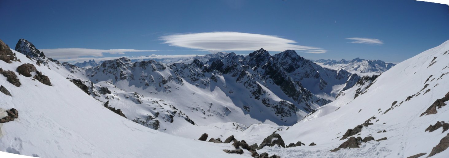 Depuis le sommet de la face : vue au sud