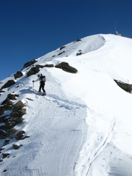 Approche du sommet : dernier petit passage où nous avons dechaussé pour atteindre le sommet