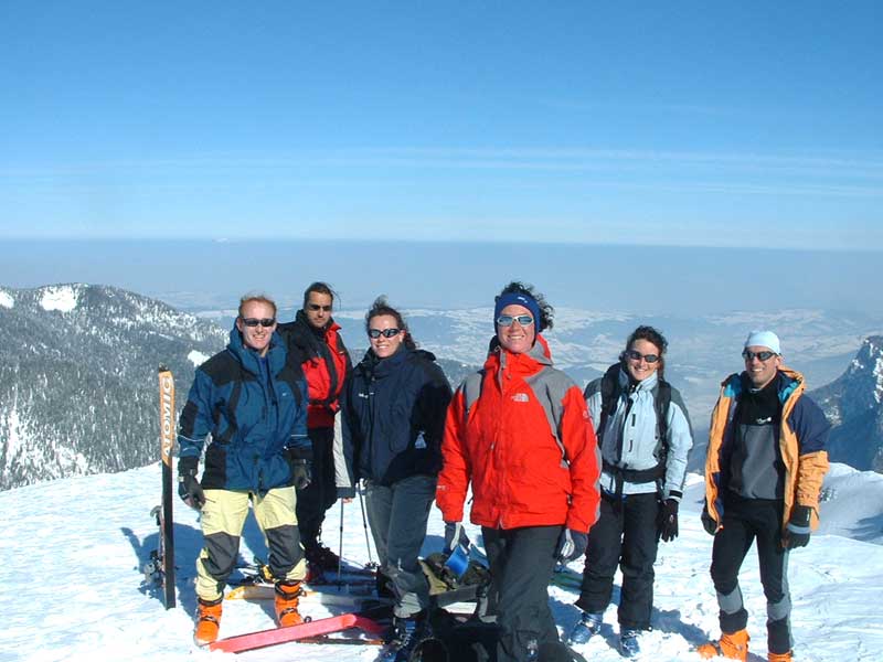 team ski tour : Petit groupe du team skitour:  Henyan, Al, Armelle, Marinette, Fabienne et Tchouf !