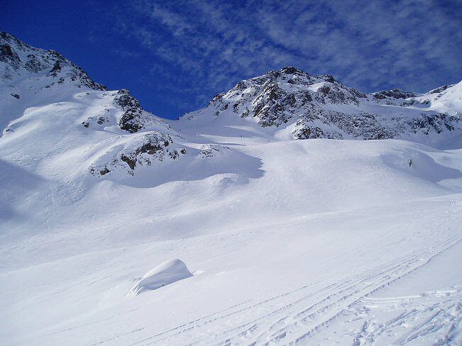 la combe nord : le verrou est en haut de cette combe