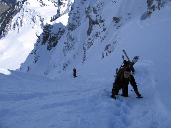 Couloir de Chemine : Valentin dans le haut du couloir.