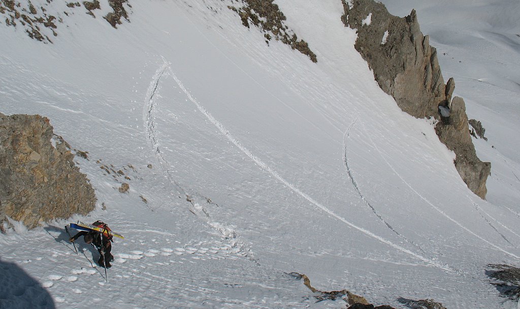 Couloir Nord : Court déchaussage pour sortir