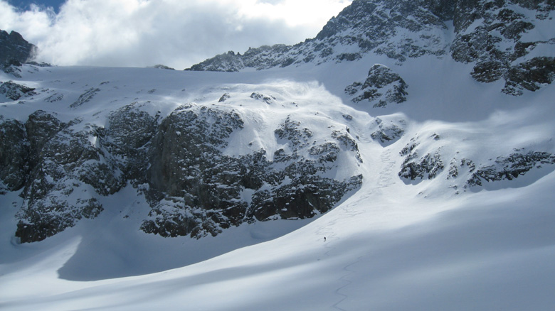 Itinéraire du jour : Belle variante à la voie de montée, c'est du ski large