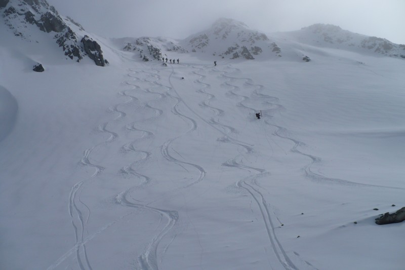 Nos traces : Nos traces, la mienne, celle la plus à gauche.