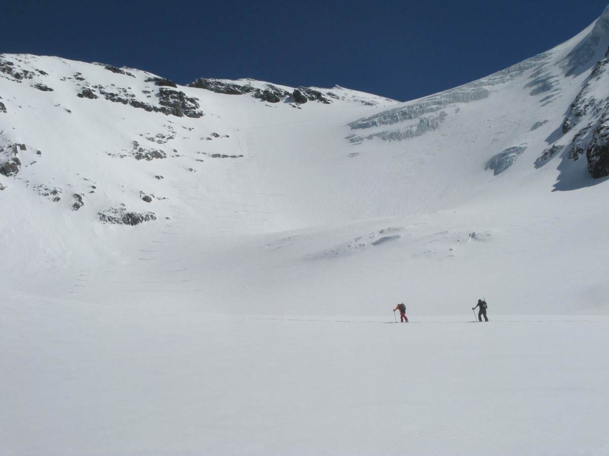 Au pied des Grands Couloirs : Aucune rimaye apparente