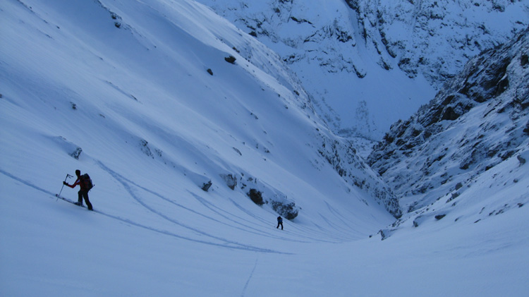 Trace de montée : On arrive au glacier de Véra Pervoz, montée très efficace