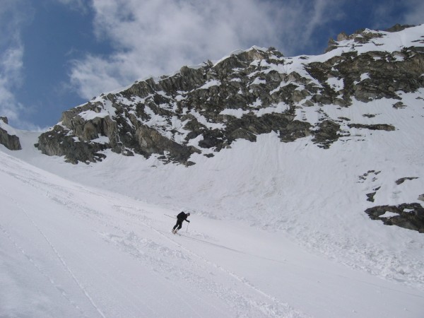 Glacier du Vallonnet : Descente de la partie inférieure du glacier du Vallonnet