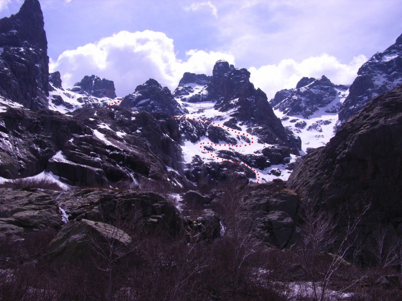 Face N du Col du Vallon : L'itinéraire