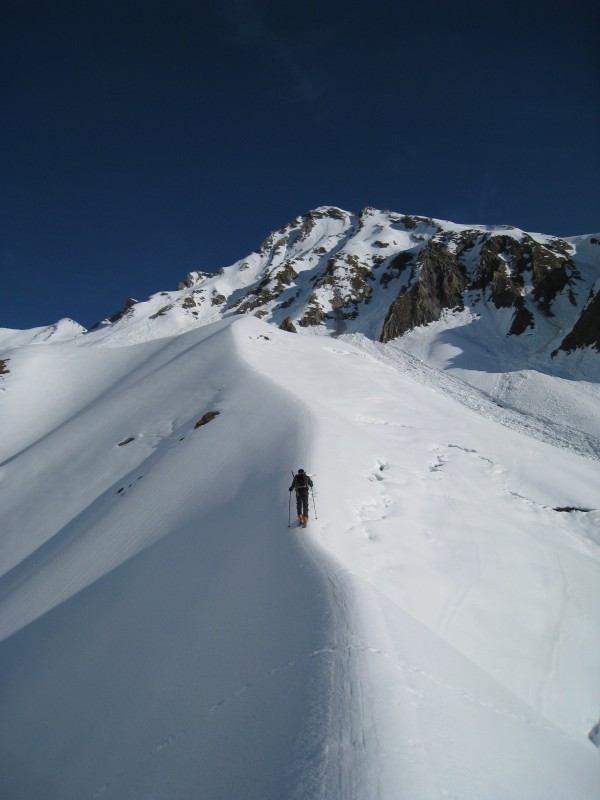 Leisette : à l'approche de la face Sud de la Pointe de Leisette