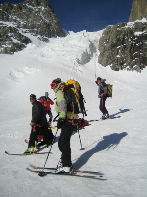 Tour de la Meije 2008 : Descente du glacier de l'Homme le dernier jour.