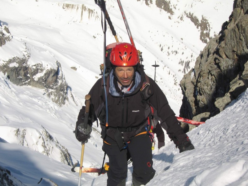 Tour de la Meije 2008 : Yvan à la sortie du passage du serré du savon