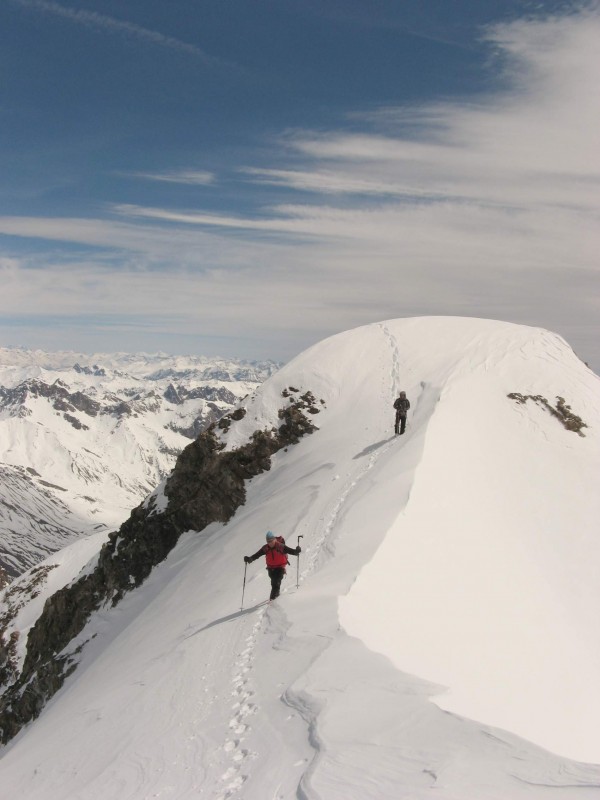 Tour de la Meije 2008 : Parcour d'arrêtes en faisant la trace pour atteindre la Meije Orientale.