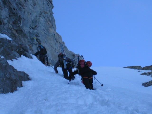 Tour de la Meije 2008 : Montée à la Brèche de la Meije.