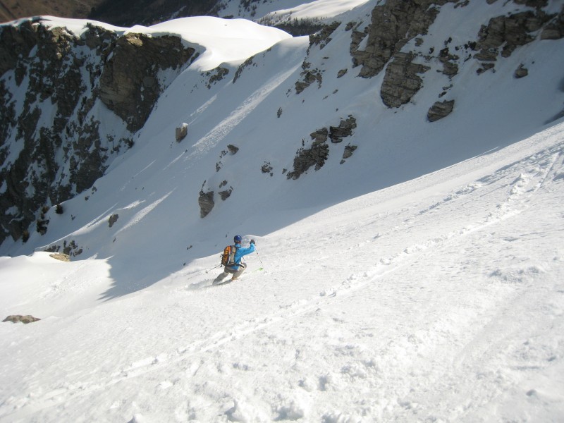 Aiguille d'Ancelle 02 05 08 : premiers virages pour Christian