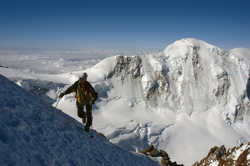 Dufourspitze : Première partie neigeuse au départ du col 4359