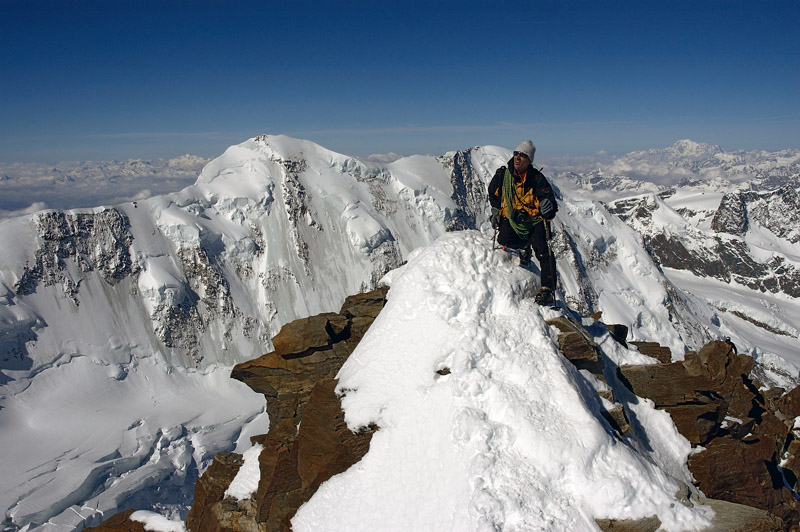 Dufourspitze : Au milieu de la partie rocheuse intermédiaire