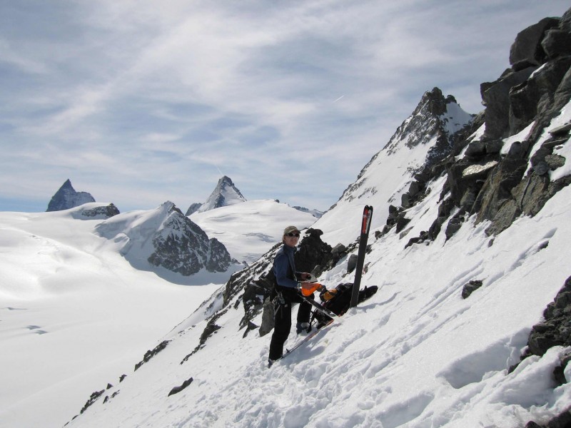 Dent Sud de Bertol : Le Cervin et la Dent d'Hérens depuis le sommet