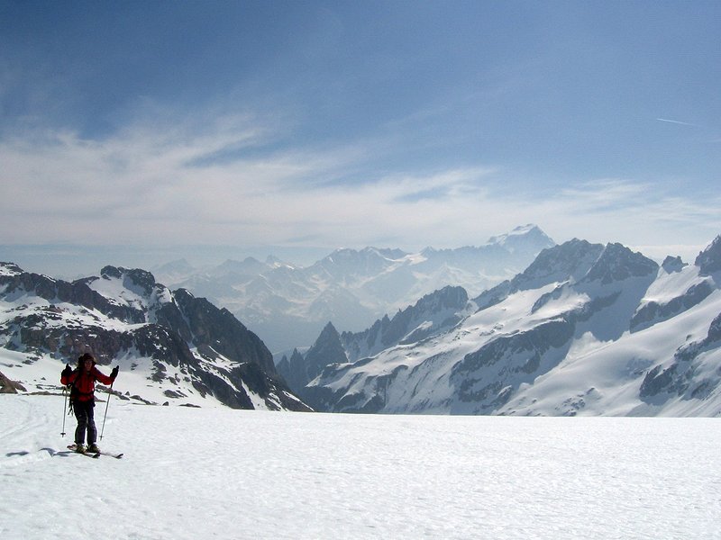Glacier de Saleina : Loïsyann en fakie pour pas voir les crevasses