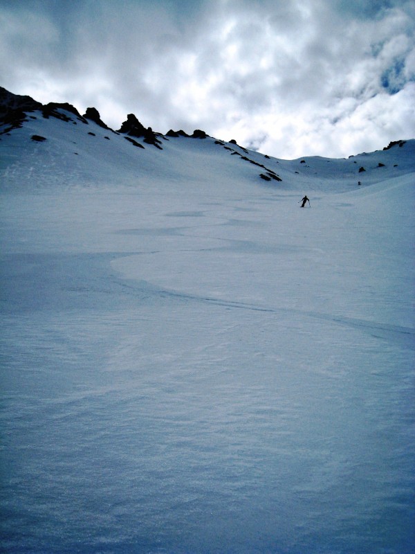 Roc du Blanchon NO : moquette à la descente jusque vers 2000m