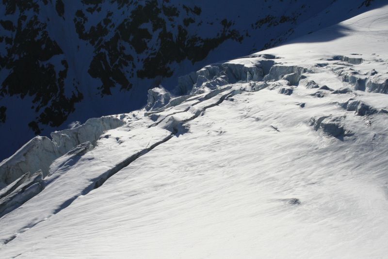 Glacier de Valsorey : Crevasses plongeantes