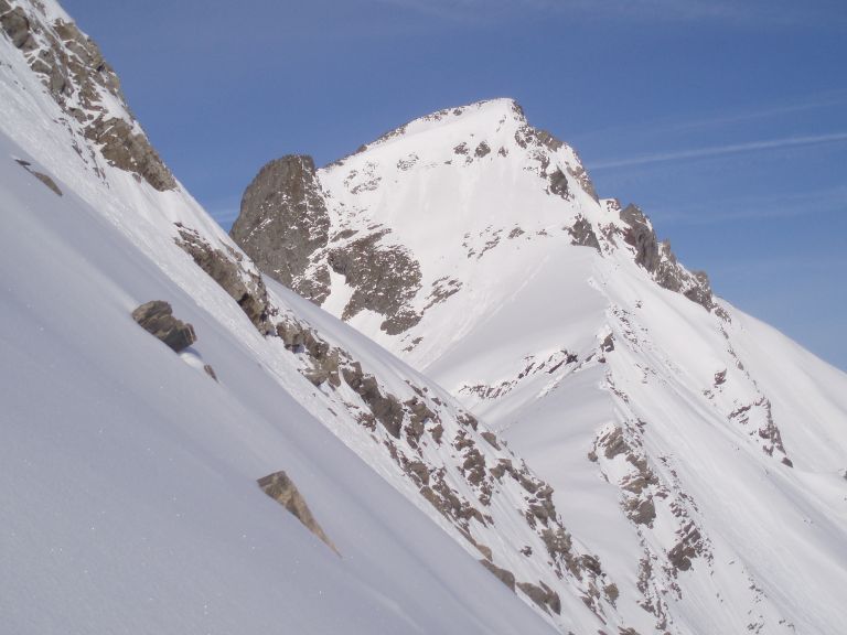 Face SE aiguille de Morges : Vue depuis l'arête du Montagnon